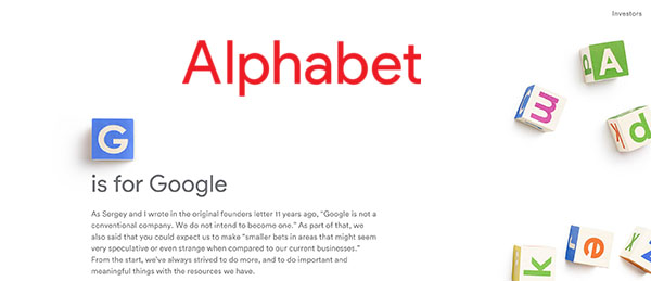 Google Restructure with Alphabet Inc